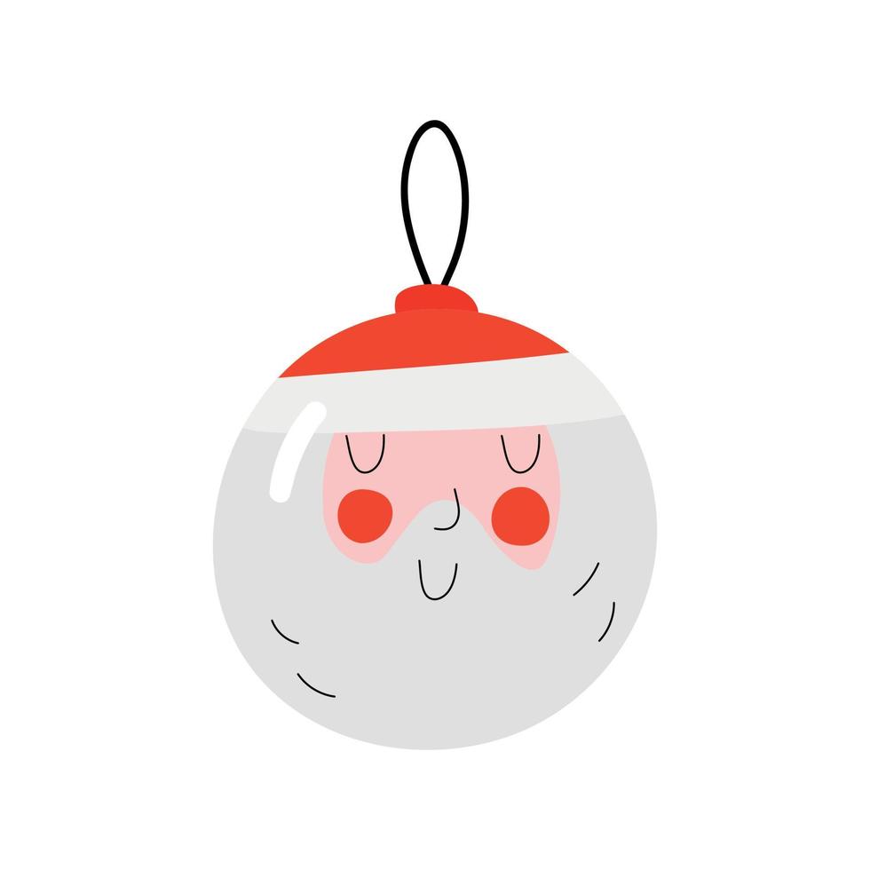 santa claus jul boll på en vit bakgrund. vektor illustration.