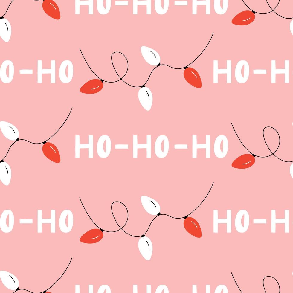 söt vinter- jul ho ho ho mönster i tecknad serie stil i vektor. design för vinter- dekoration interiör, skriva ut affischer, hälsning kort, företag baner, omslag. vektor