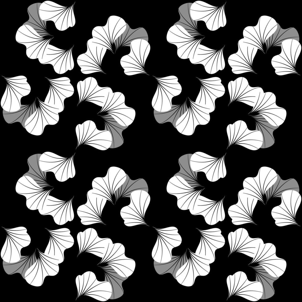 abstrakt svart och vit blommor mönster. vektor