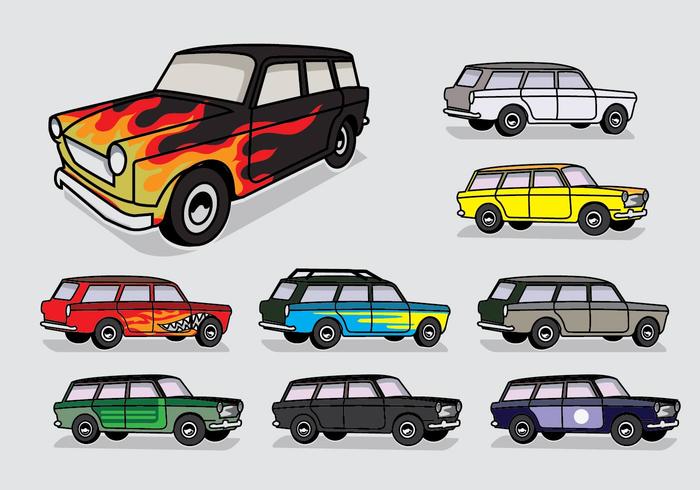 Station Wagon Farbe Custom Vector