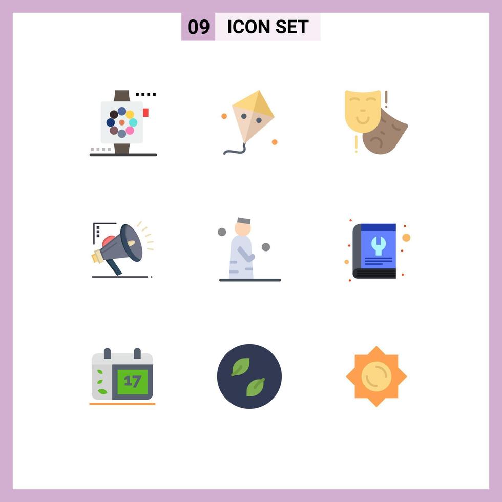 9 kreativ ikoner modern tecken och symboler av man digital verkande marknadsföring atomisering marknadsföring redigerbar vektor design element