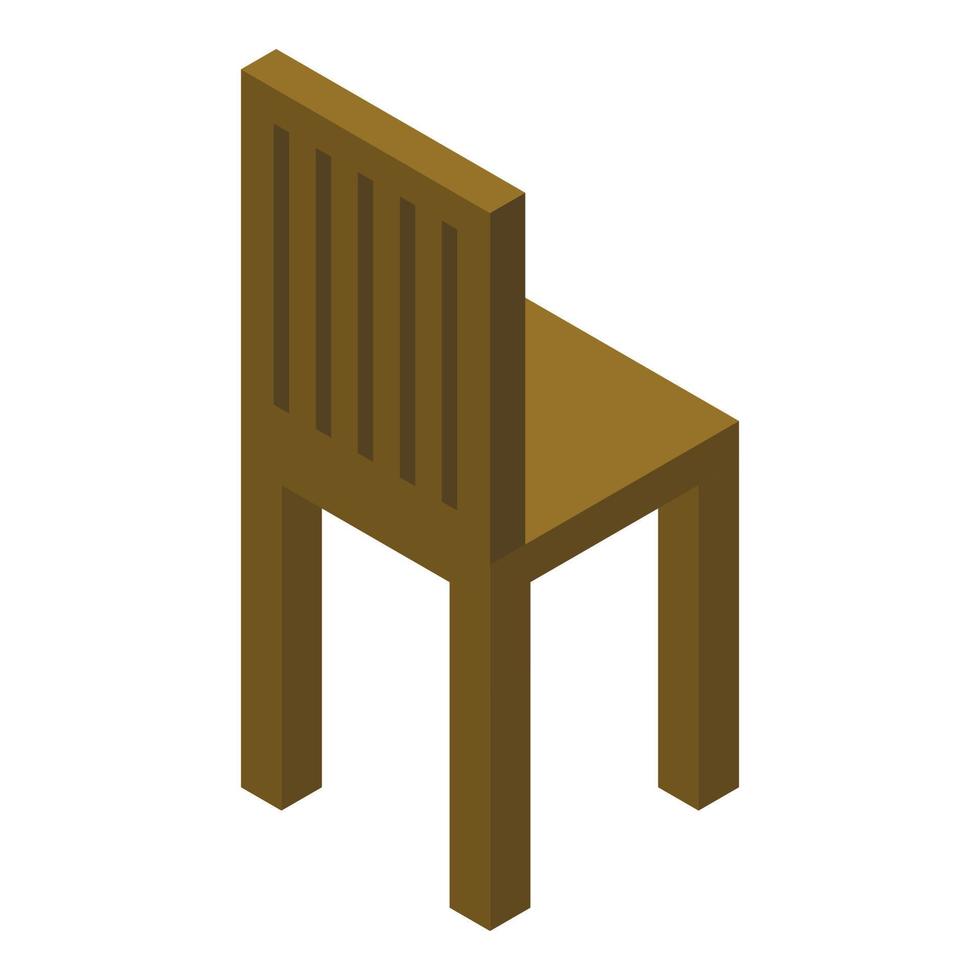 trä stol ikon, isometrisk stil vektor