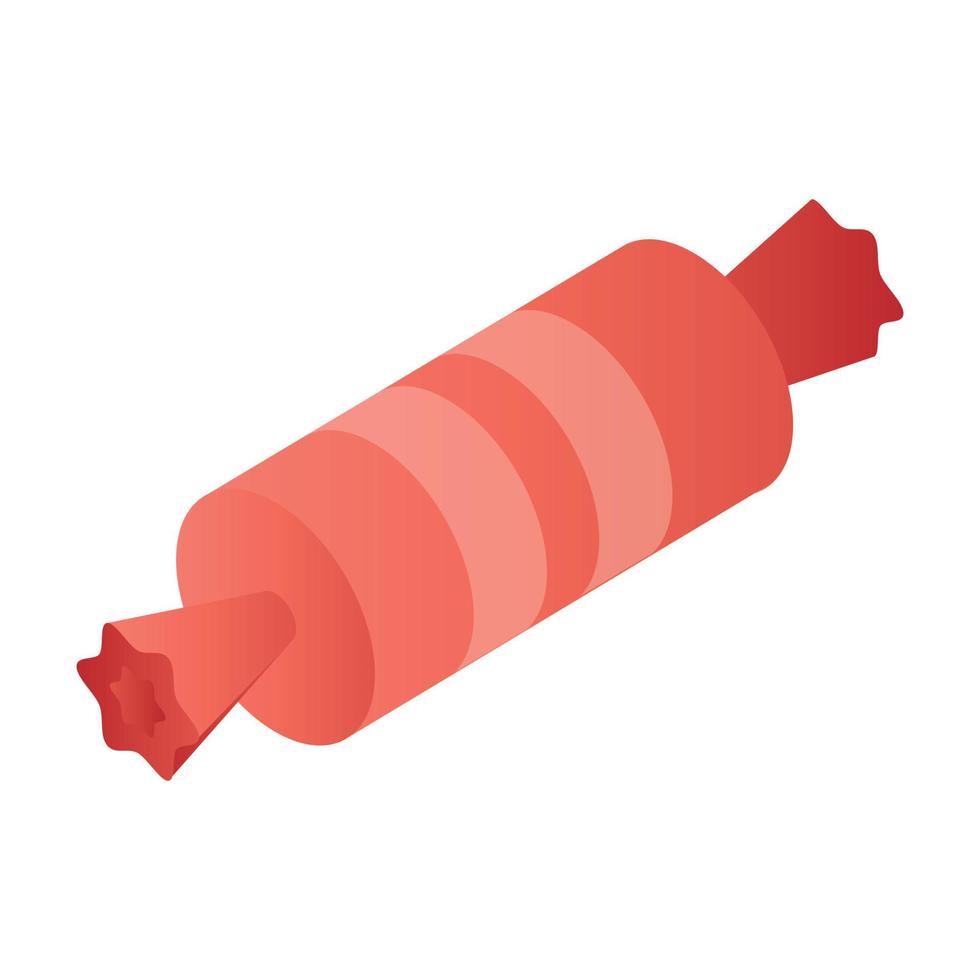 rote Bonbon-Ikone, isometrischer Stil vektor