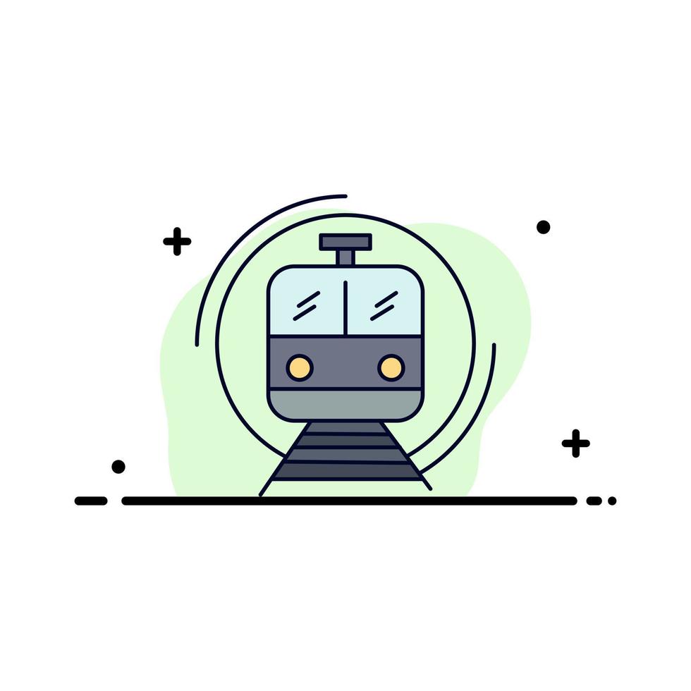 U-Bahn-Zug intelligenter öffentlicher Verkehr flacher Farbsymbolvektor vektor