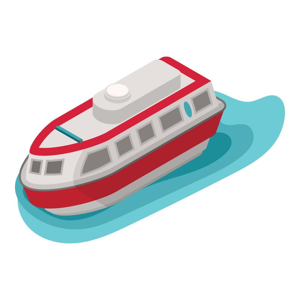 rädda vatten båt ikon, isometrisk stil vektor