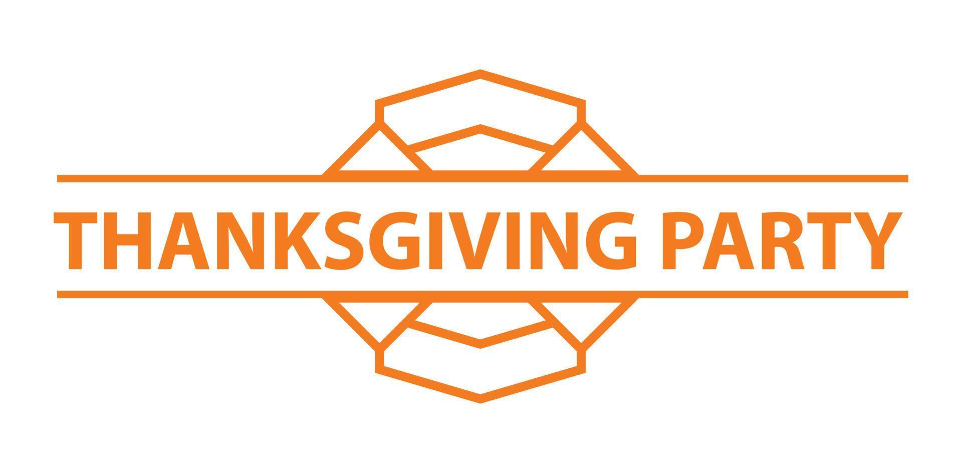 Thanksgiving-Party-Logo, einfacher Stil vektor