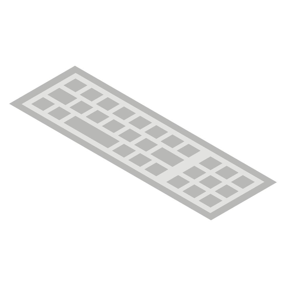 weißes Tastatursymbol, isometrischer Stil vektor