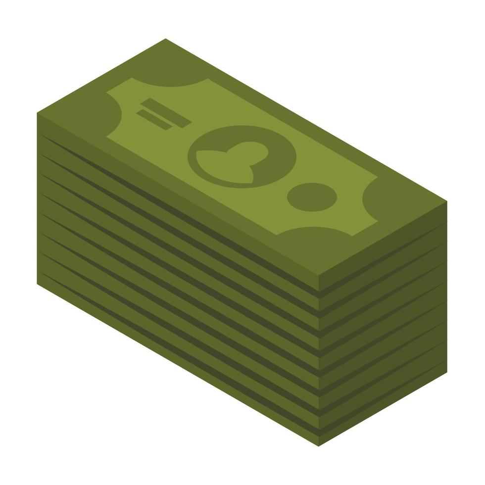 dollar stack ikon, isometrisk stil vektor