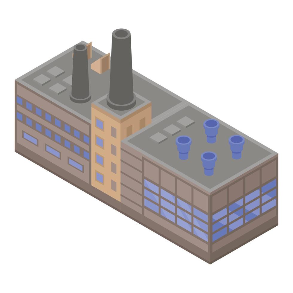 stor raffinaderi fabrik ikon, isometrisk stil vektor