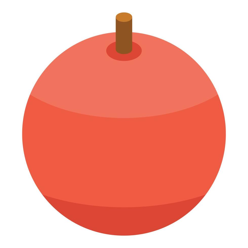 rotes Apfelsymbol, isometrischer Stil vektor