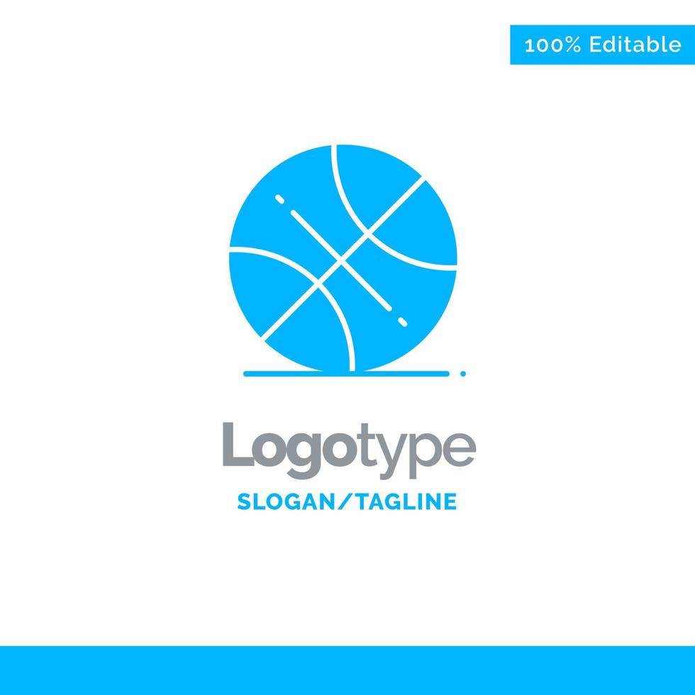 Basketballball Sport USA blau solide Logo Vorlage Platz für Slogan vektor