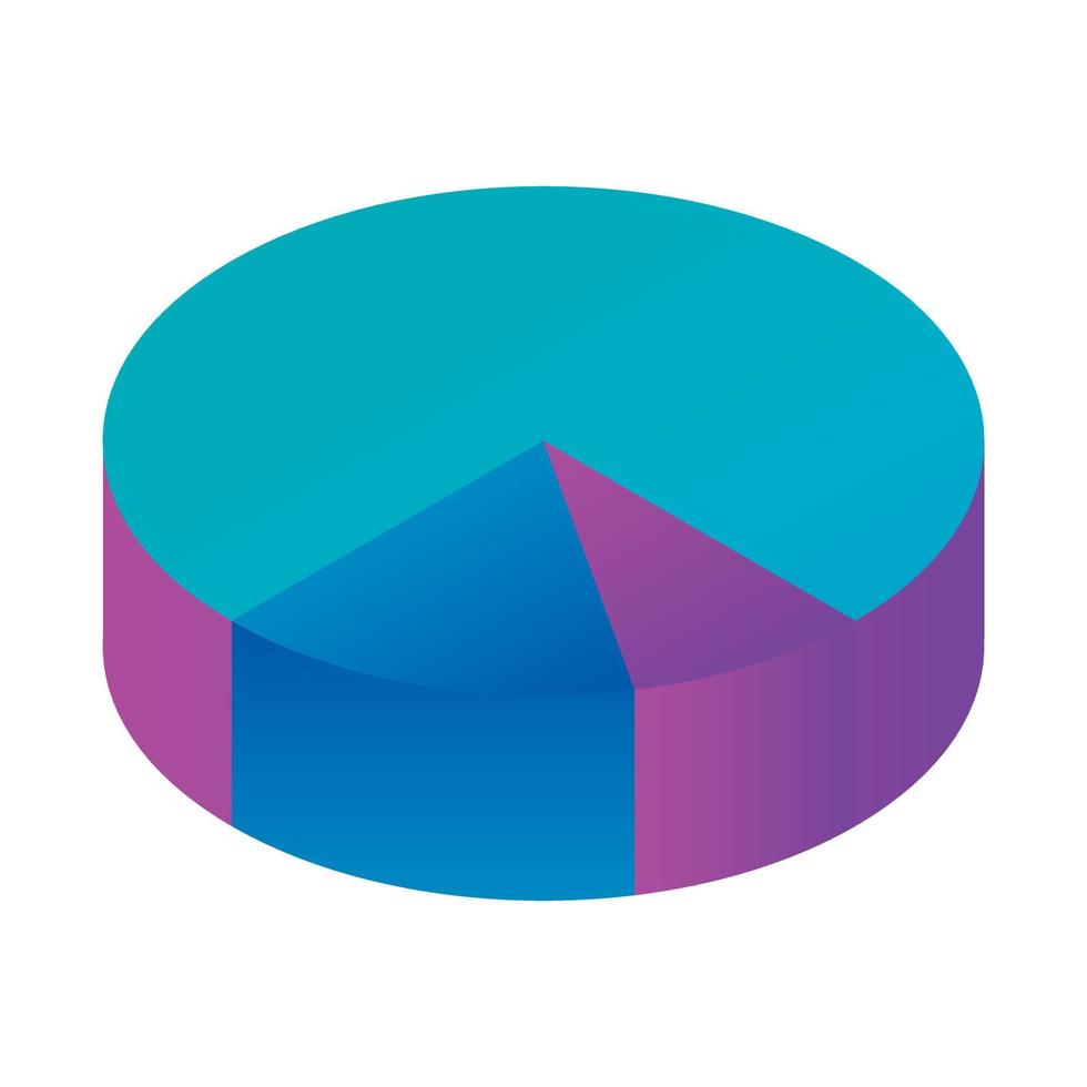 rundes Diagrammsymbol, isometrischer Stil vektor