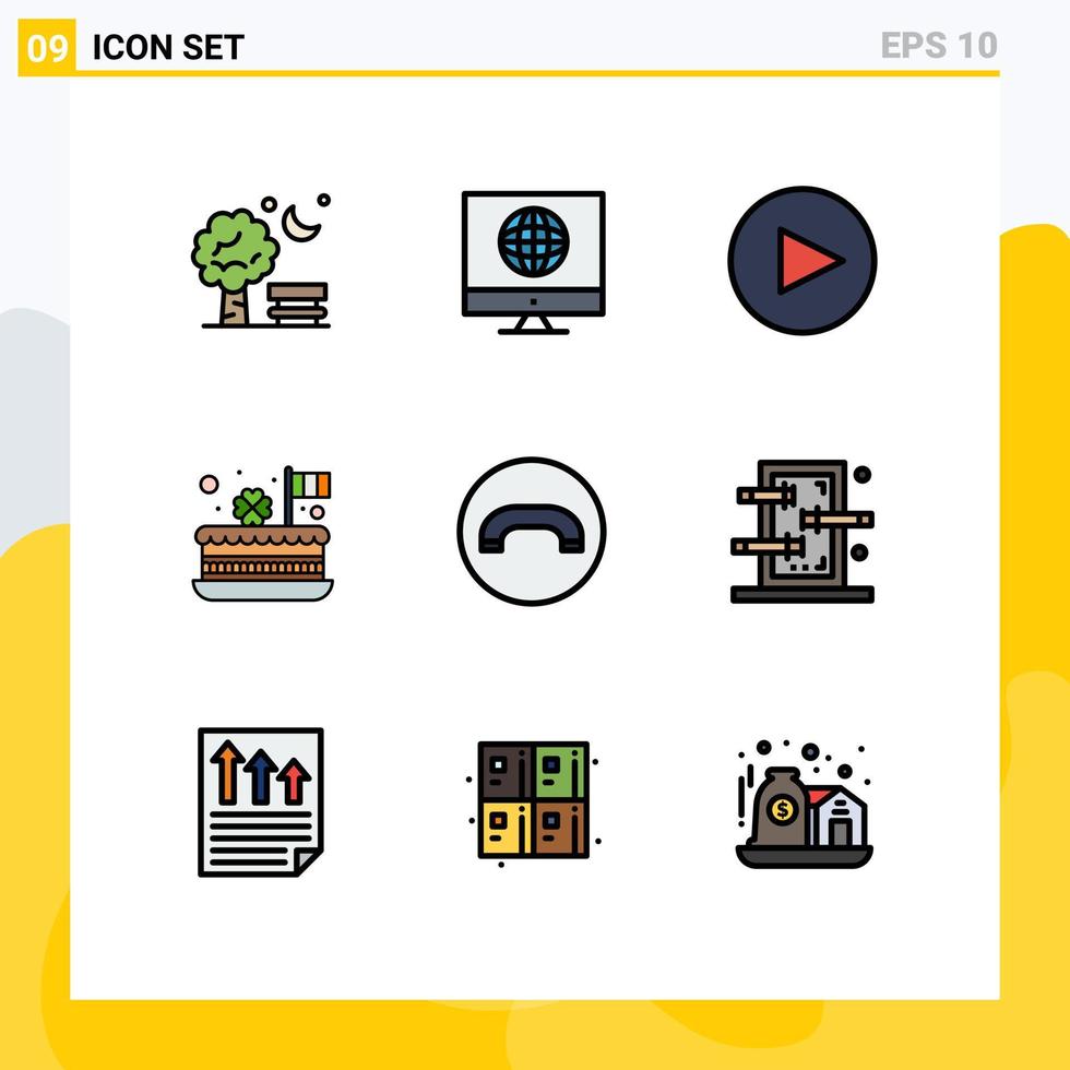 9 Benutzeroberfläche Filledline Flat Color Pack moderner Zeichen und Symbole des Handset Patrick Web Festival feiern editierbare Vektordesign-Elemente vektor