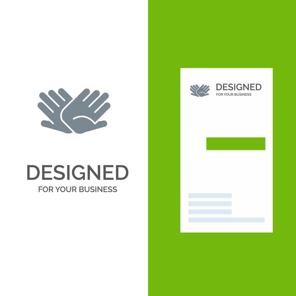 Charity-Hände helfen, Beziehungen zu unterstützen, graues Logo-Design und Visitenkartenvorlage vektor