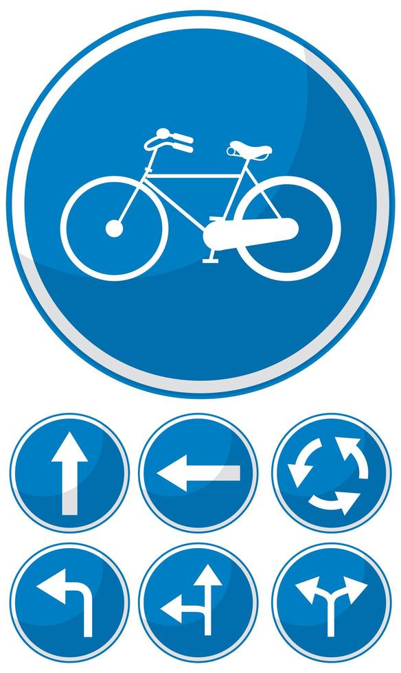 blaues Verkehrszeichen auf weißem Hintergrund vektor