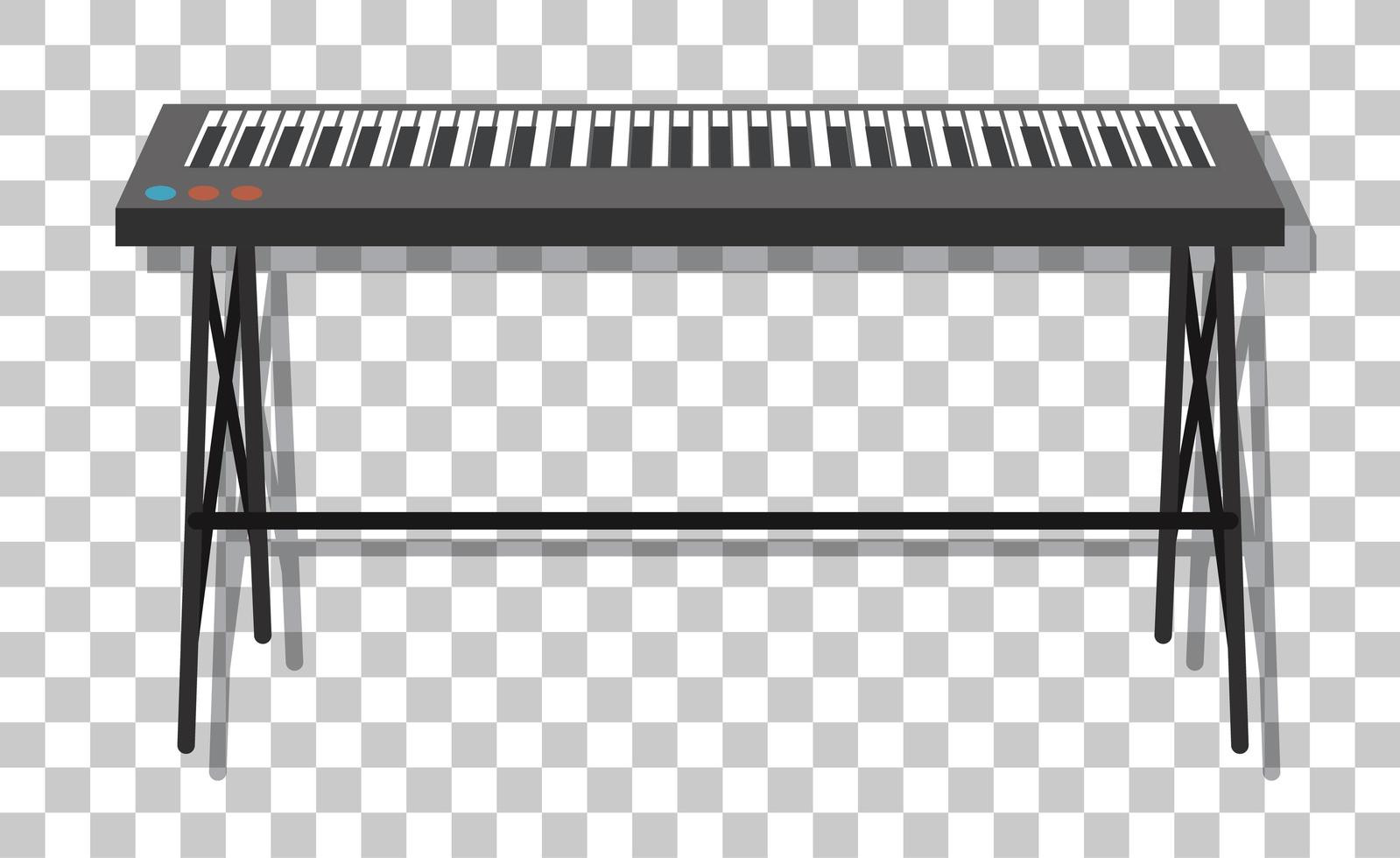 elektroniskt piano med metallställ isolerad på transparent bakgrund vektor