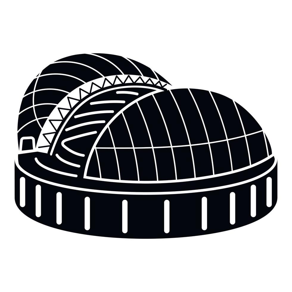 stadion med glidning kupol ikon, enkel stil vektor