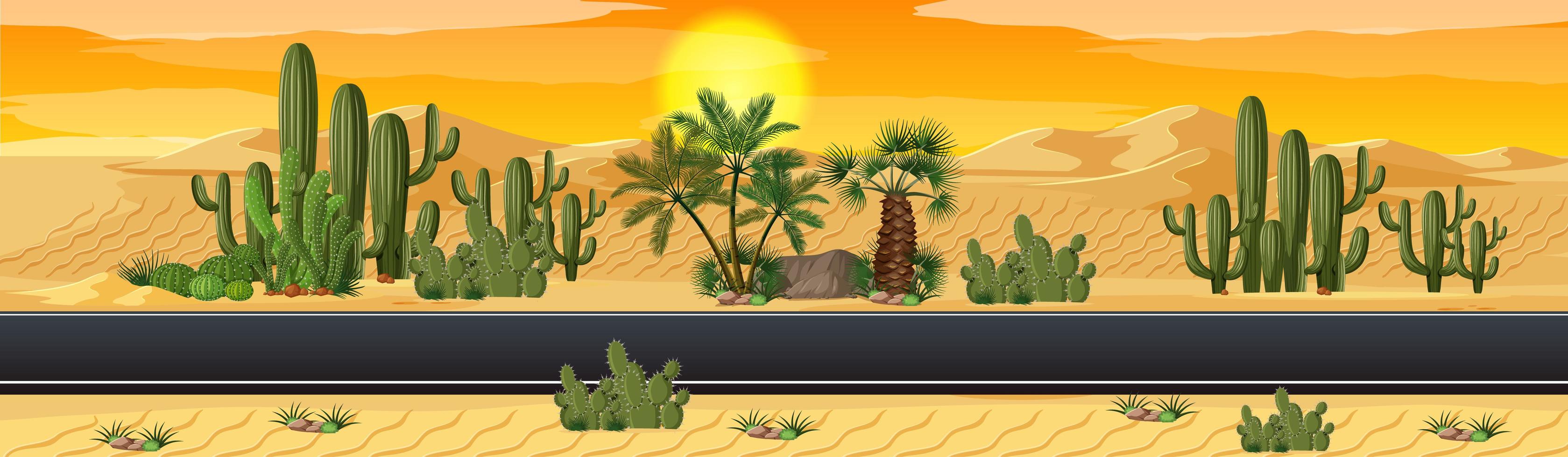 Wüste mit Straßennaturlandschaftsszene vektor