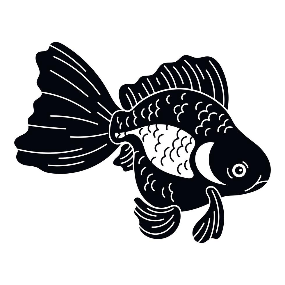 Goldfisch-Symbol, einfacher Stil vektor