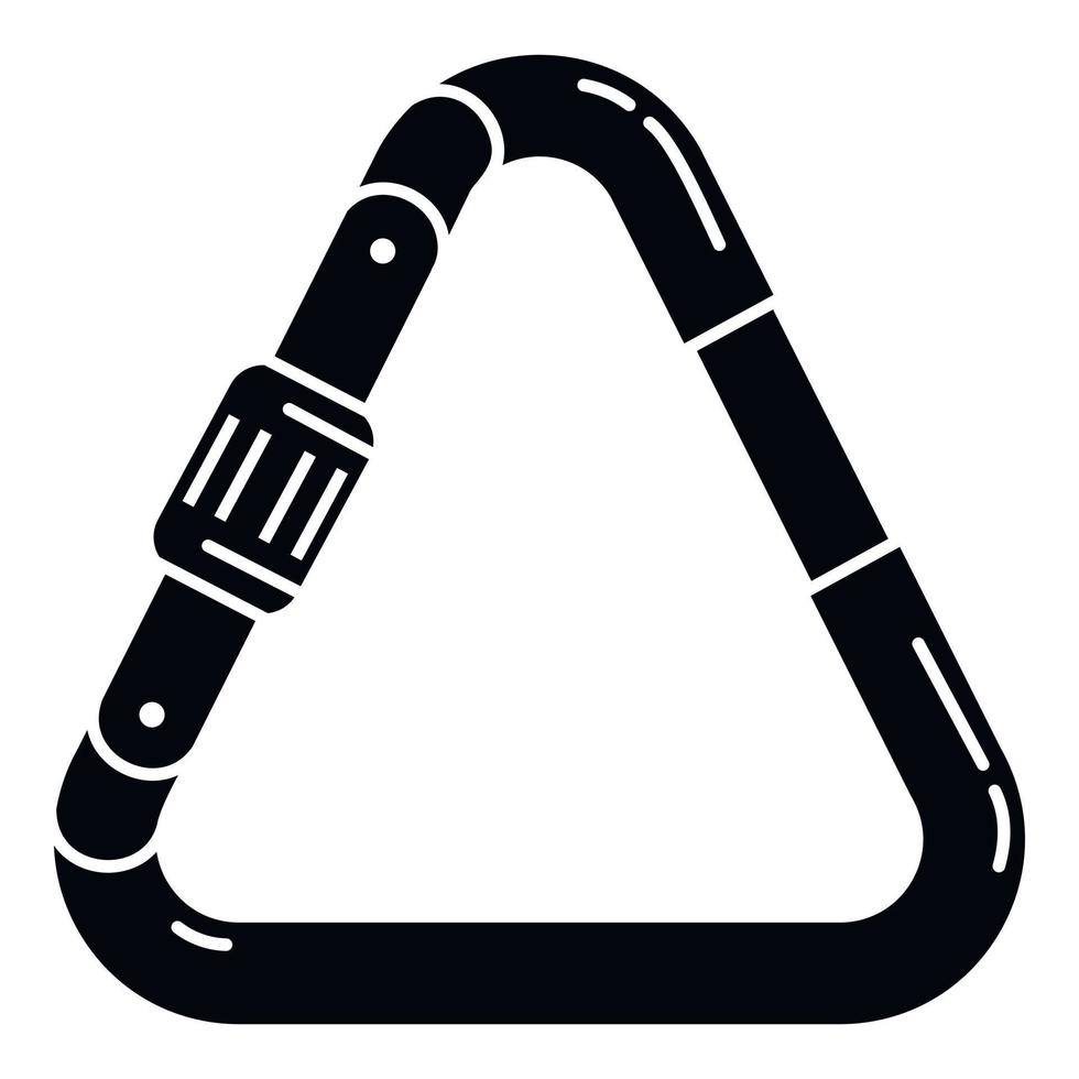 dreieckiges Karabiner-Symbol, einfacher Stil vektor