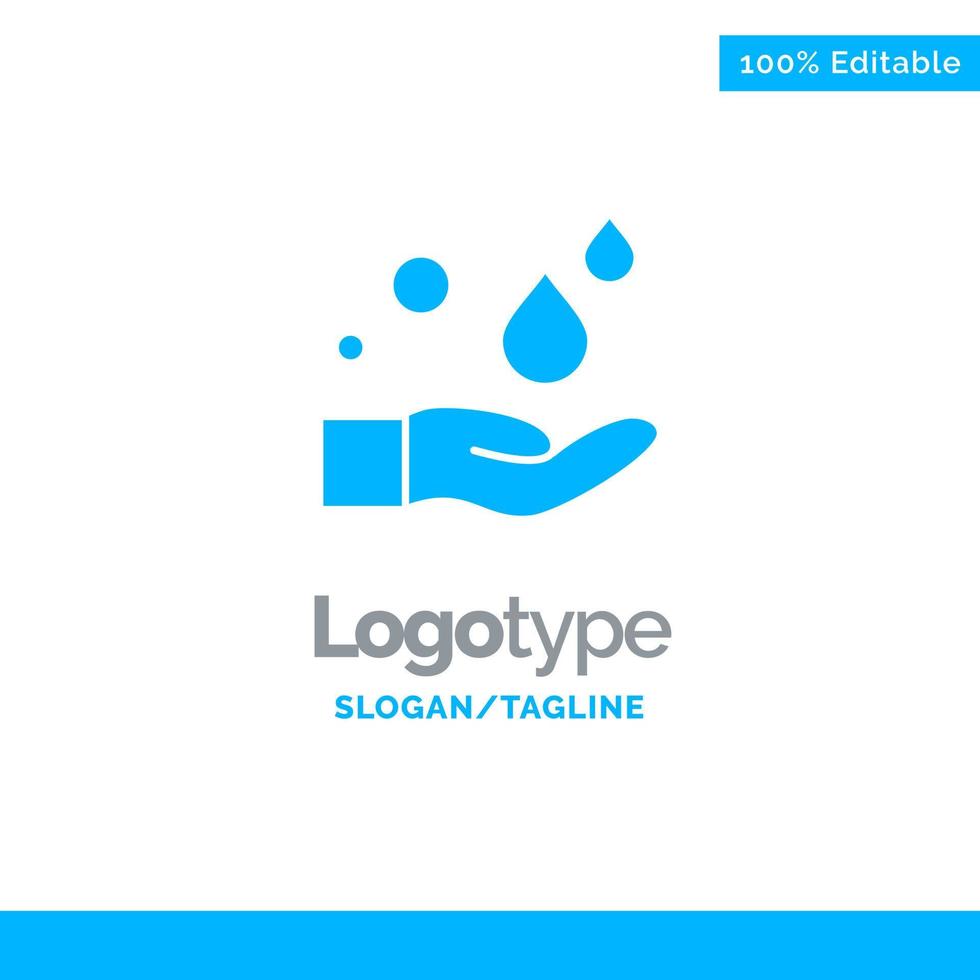 Reinigung Handseife waschen blau solide Logo Vorlage Platz für Slogan vektor