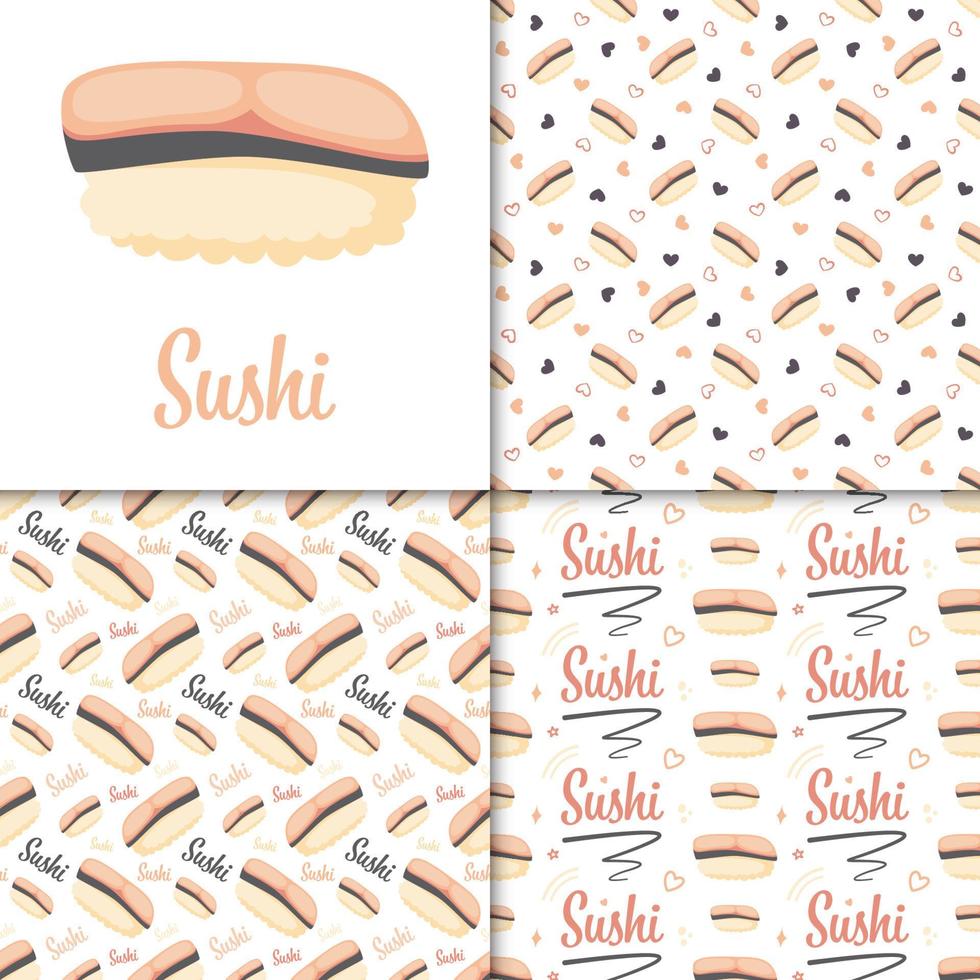 Nahtloses Muster mit Sushi, zur Dekoration vektor