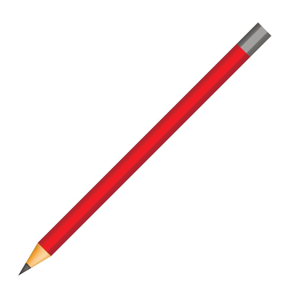röd penna ikon, realistisk stil vektor