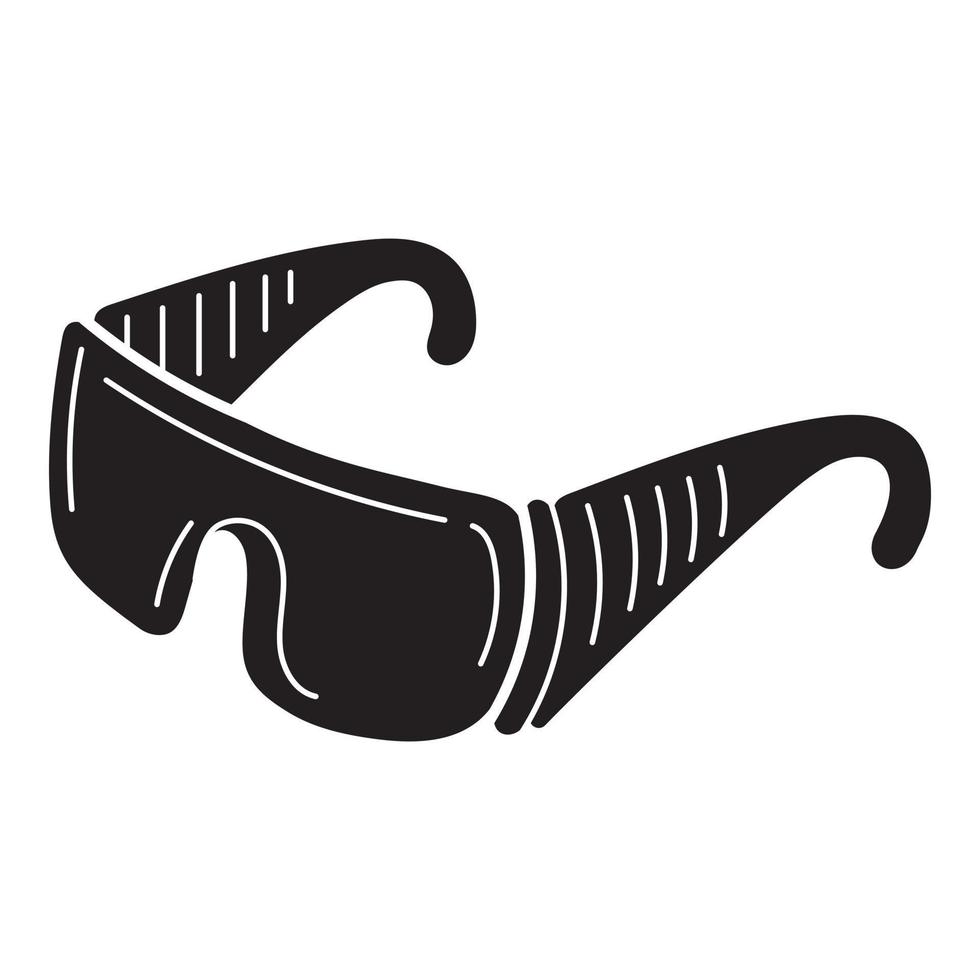 Plastikbrillen-Symbol, einfacher Stil vektor