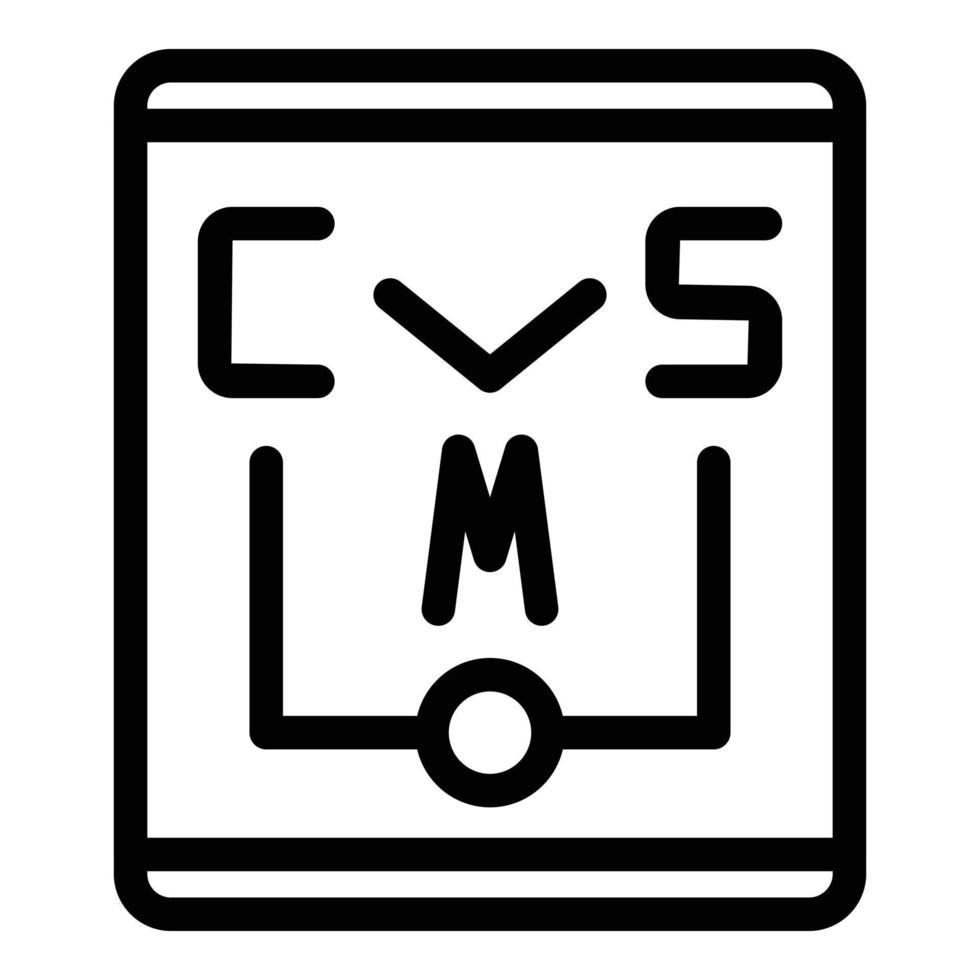cms-Papiersymbol-Umrissvektor. Code-System vektor