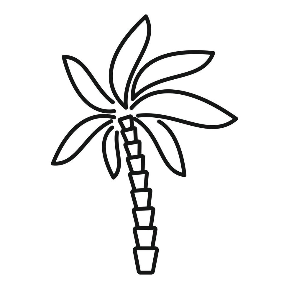 Insel Palme Symbol Umrissvektor. Kokusnuss-Palme vektor