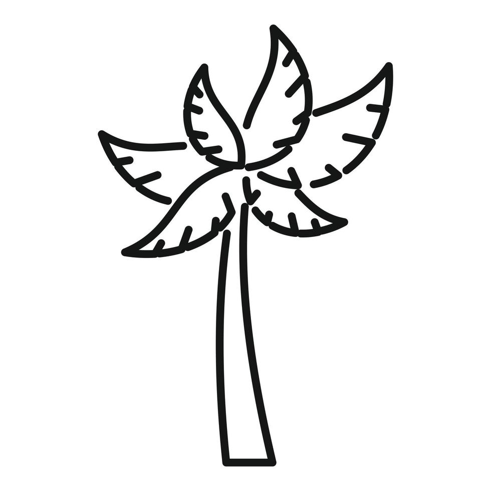 exotischer Palmensymbol Umrissvektor. Kokosnussbaum vektor
