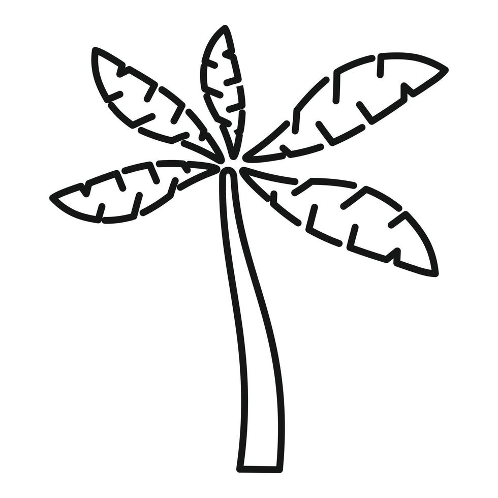 Palm Kokos Symbol Umrissvektor. Strandbaum vektor