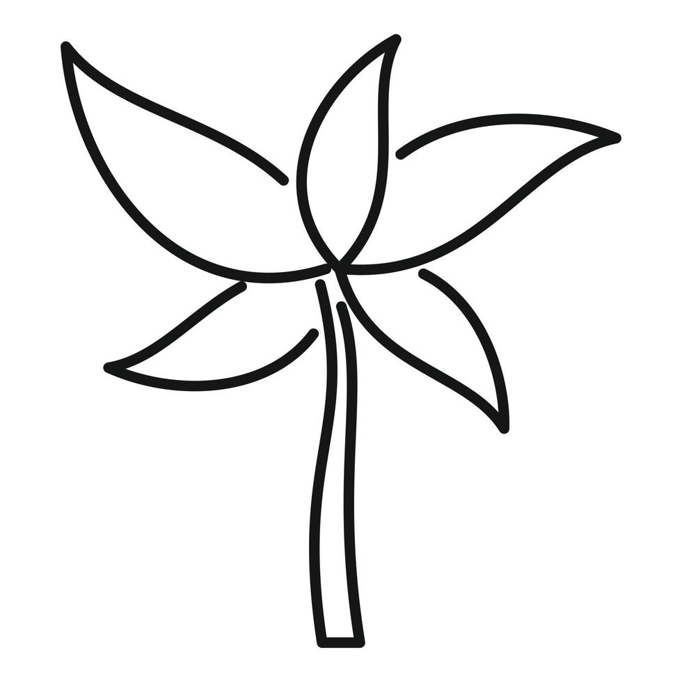 Handflächensymbol Umrissvektor. Kokosnussbaum vektor