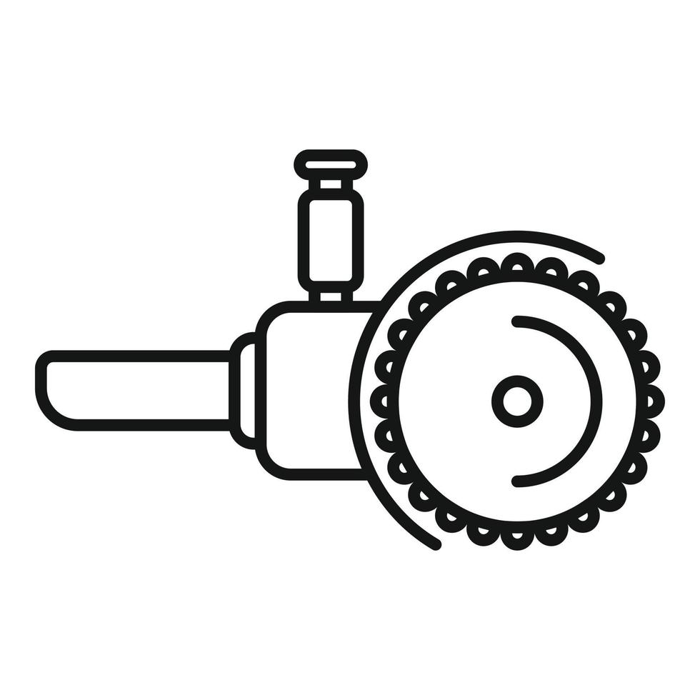 Kreis elektrische Säge Symbol Umrissvektor. Energiekette vektor