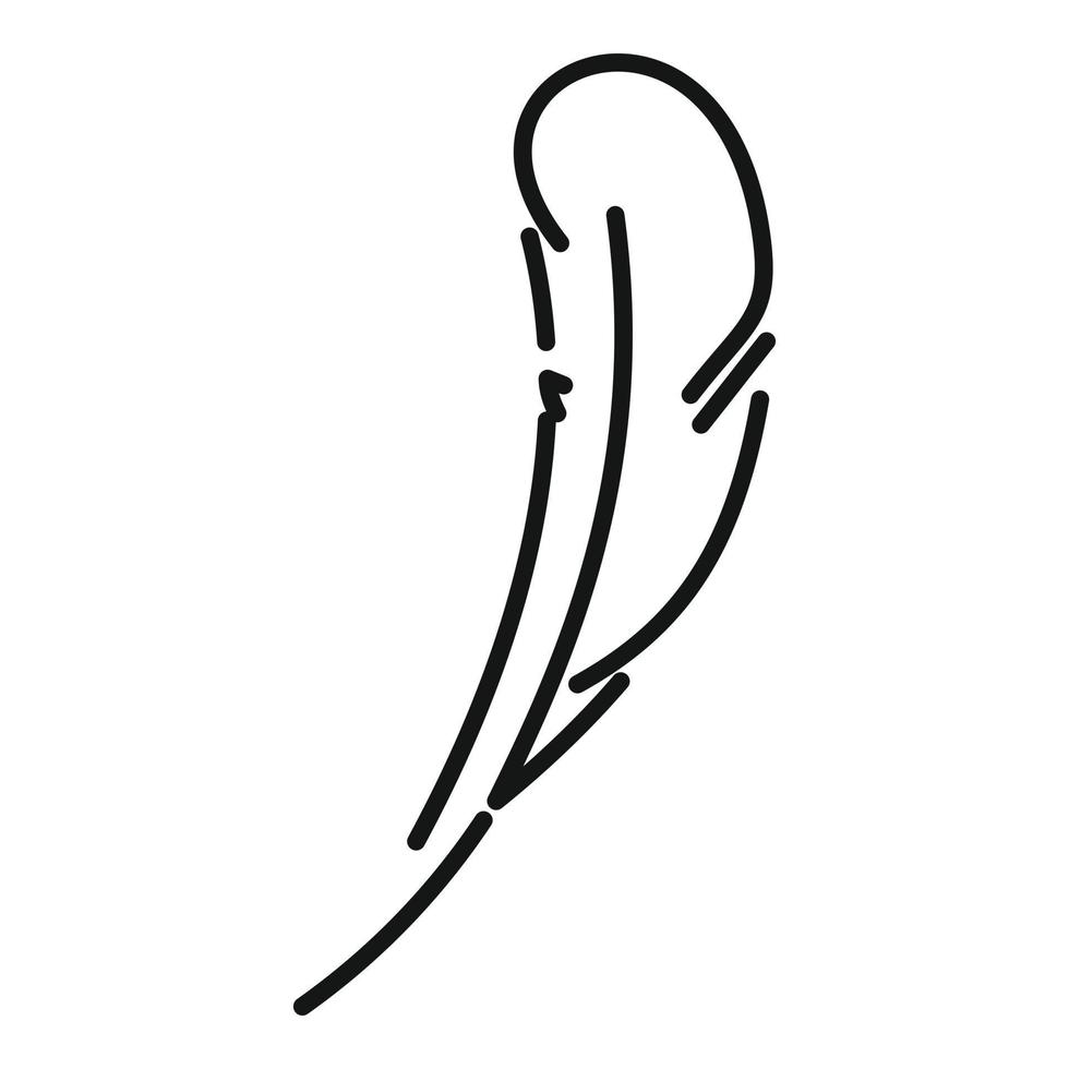 Pfauenfeder-Symbol Umrissvektor. Vogel Stift vektor