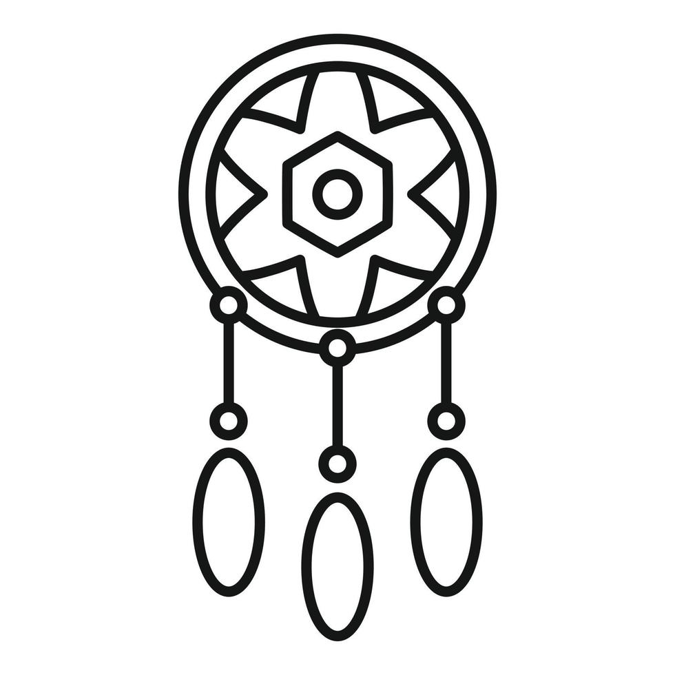 Boho Dream Catcher Symbol Umrissvektor. indischer Ureinwohner vektor