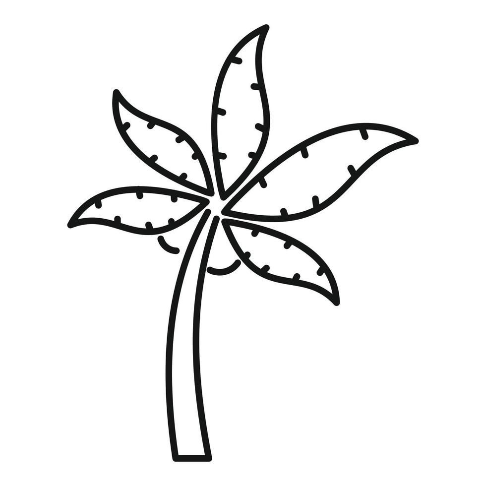 tropischer Palmensymbol Umrissvektor. Strandbaum vektor
