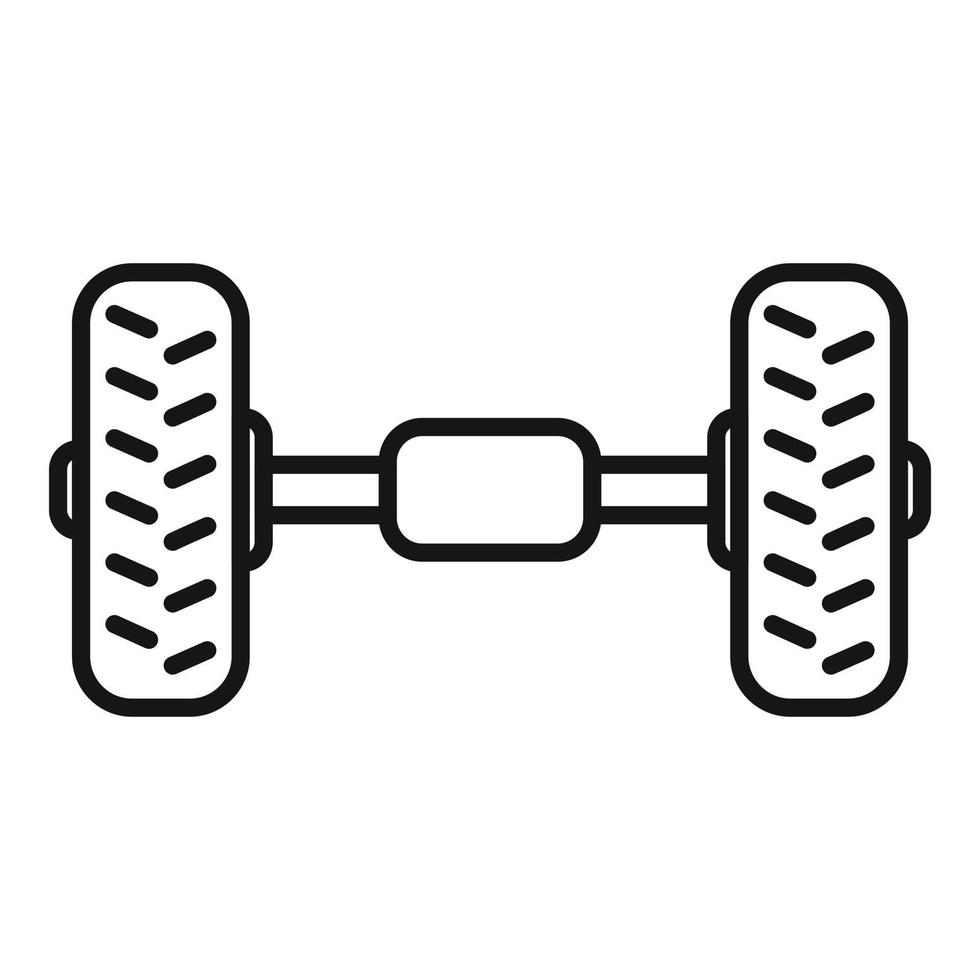 Symbol Umrissvektor für die Autoaufhängung. Rad Reifen vektor