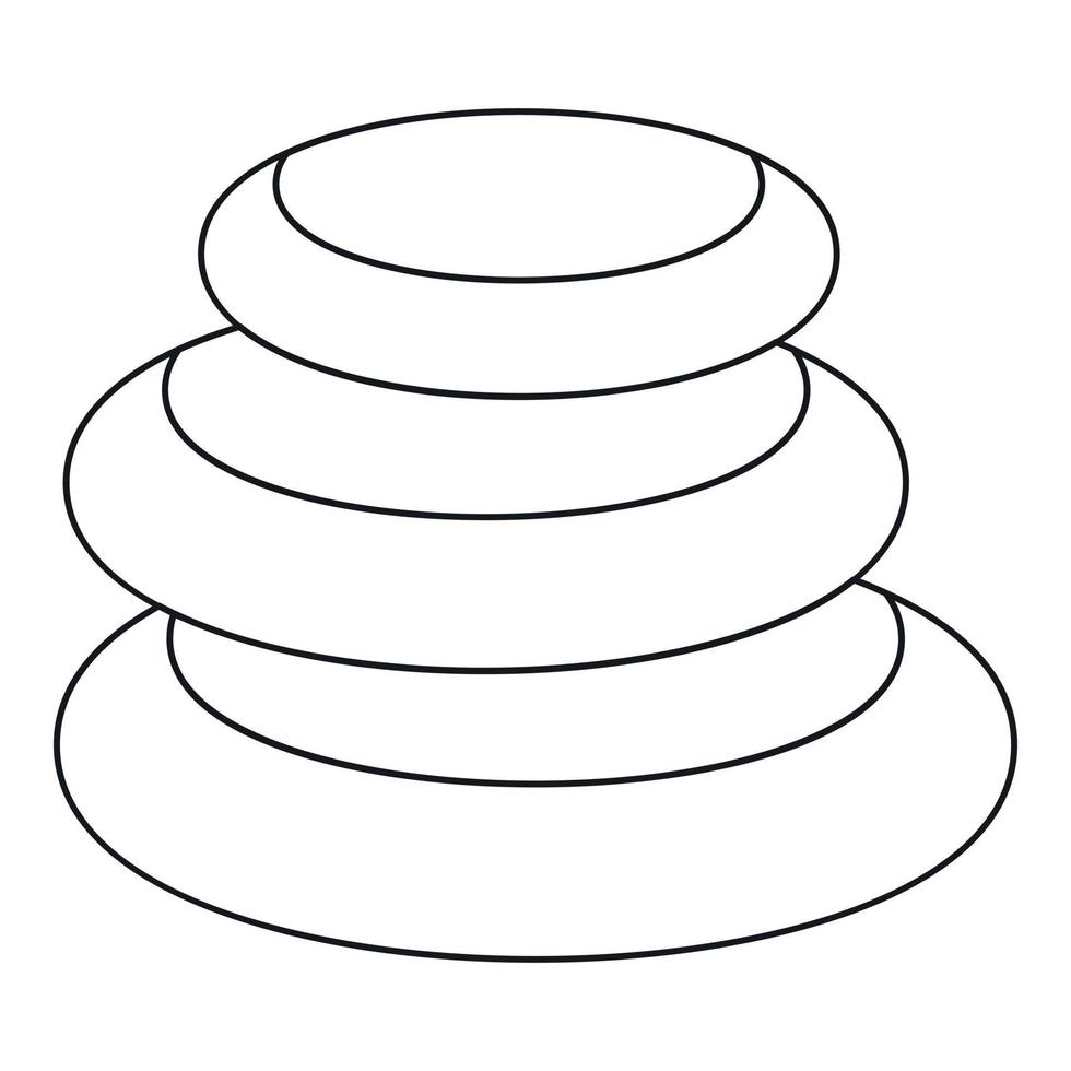 Symbol für Spa-Steine, Umrissstil vektor