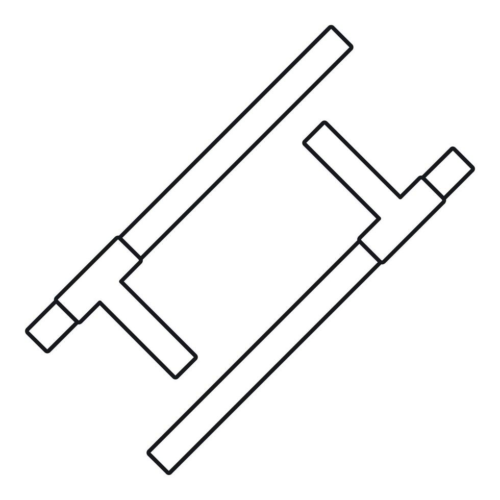 tonfa vapen ikon, översikt stil vektor