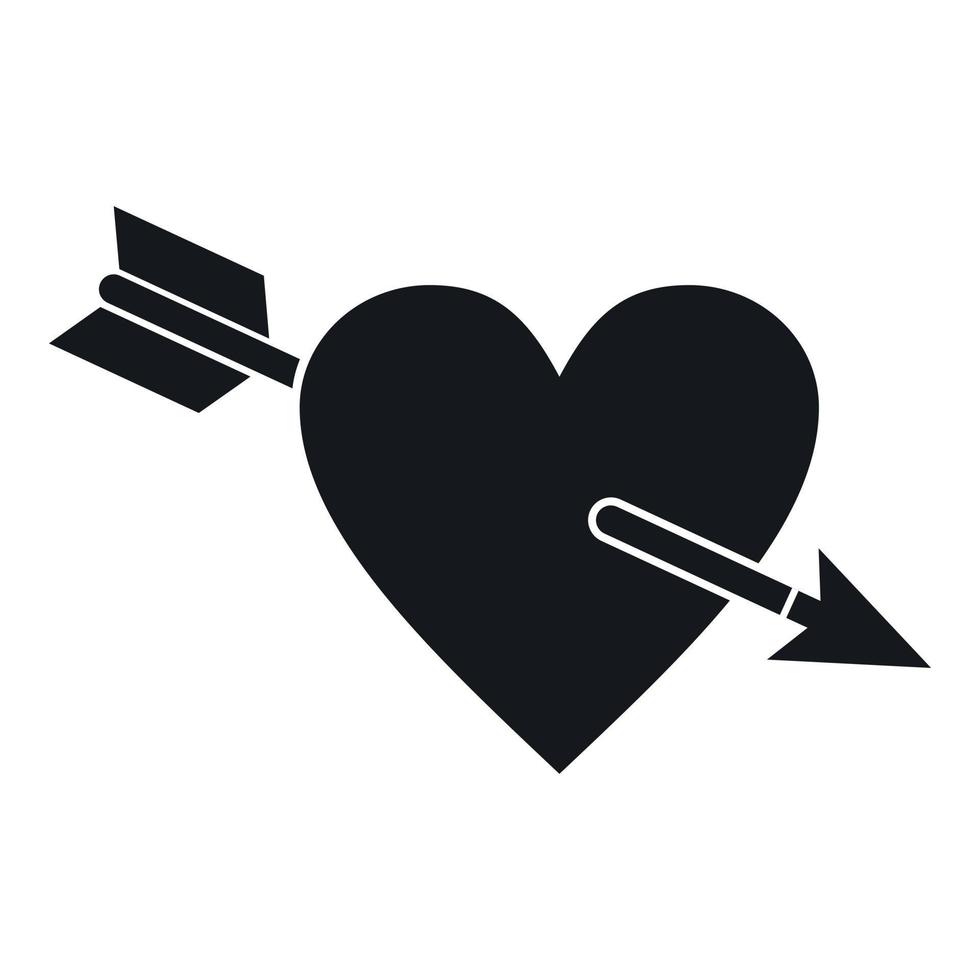 hjärta med pil ikon, enkel stil vektor