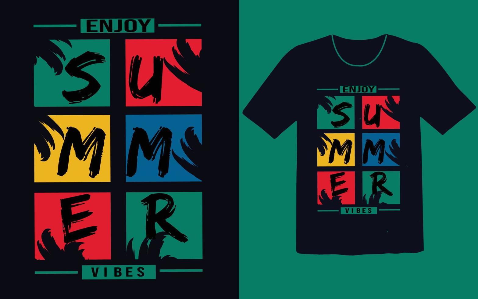 Genießen Sie das T-Shirt-Design der Sommerstimmung vektor