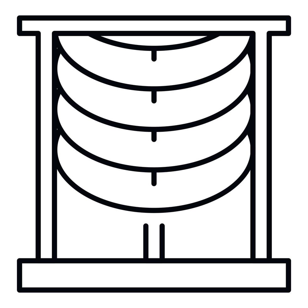 Wellenfenstervorhang-Symbol, Umrissstil vektor