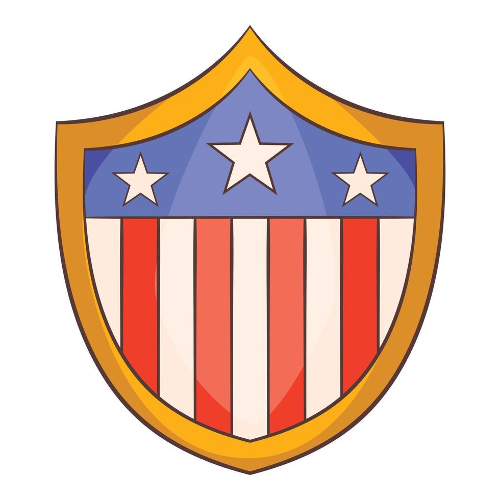 amerikan skydda ikon, tecknad serie stil vektor