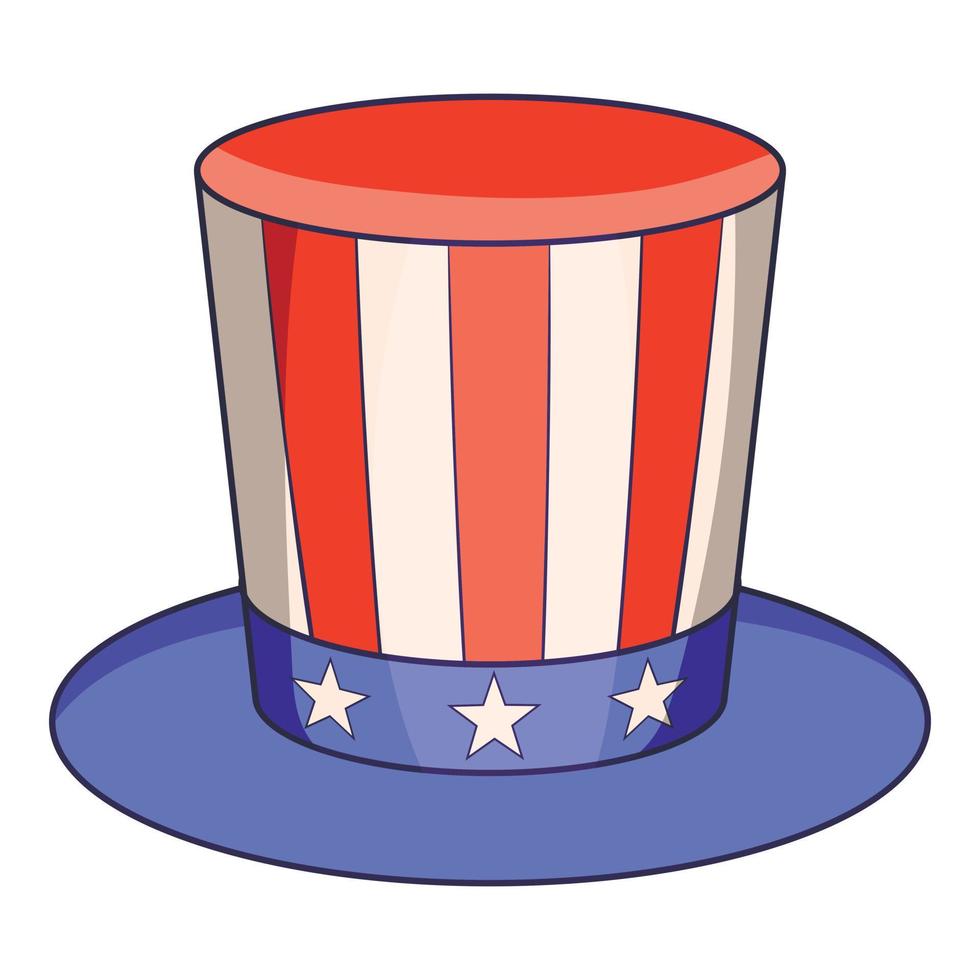 amerikan hatt ikon, tecknad serie stil vektor