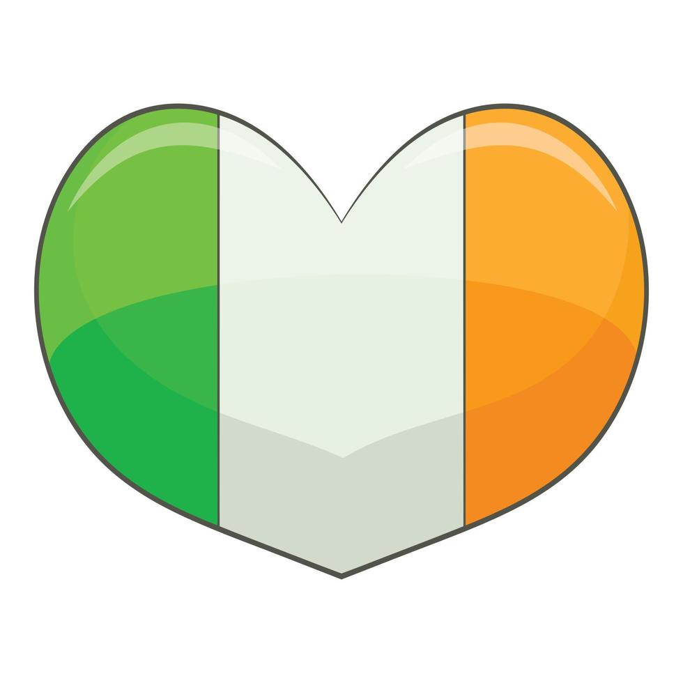 Irland-Herz-Symbol, Cartoon-Stil vektor