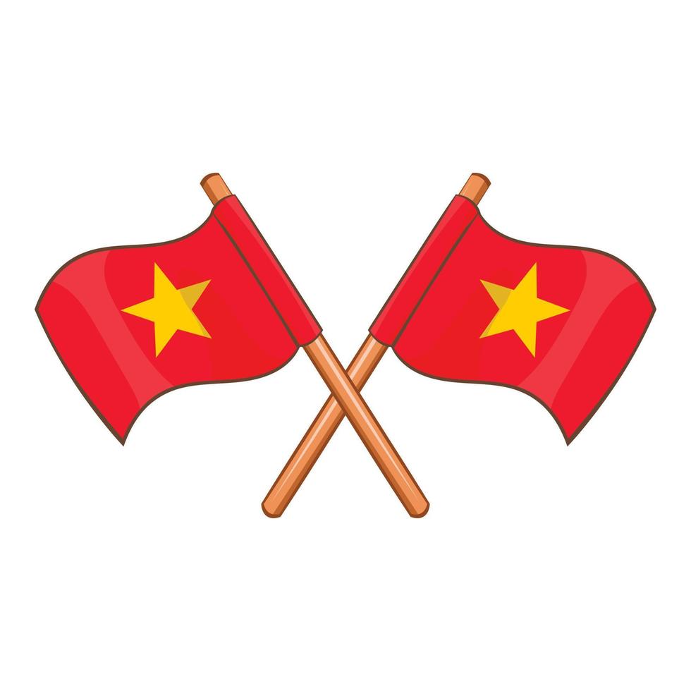 flagga av vietnam ikon, tecknad serie stil vektor