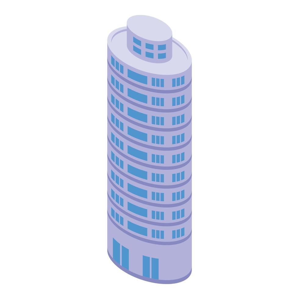 främre flervånings- byggnad ikon isometrisk vektor. stad hus vektor