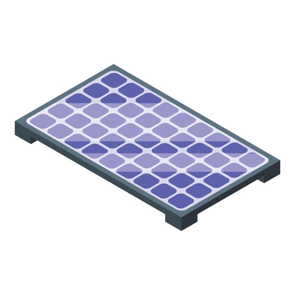 Isometrischer Vektor des Symbols für tragbare Sonnenkollektoren. Ingenieur Zelle
