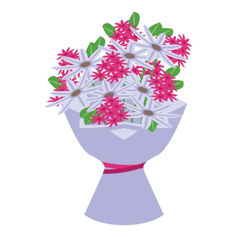 Blumenstrauß Haufen Symbol isometrischer Vektor. Blumengeschenk vektor